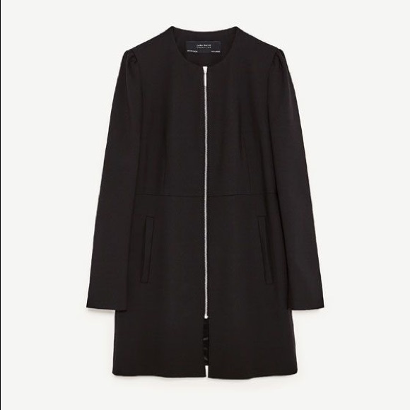 Zara Zip Up Frock Jacket Coat - Picture 2 of 11